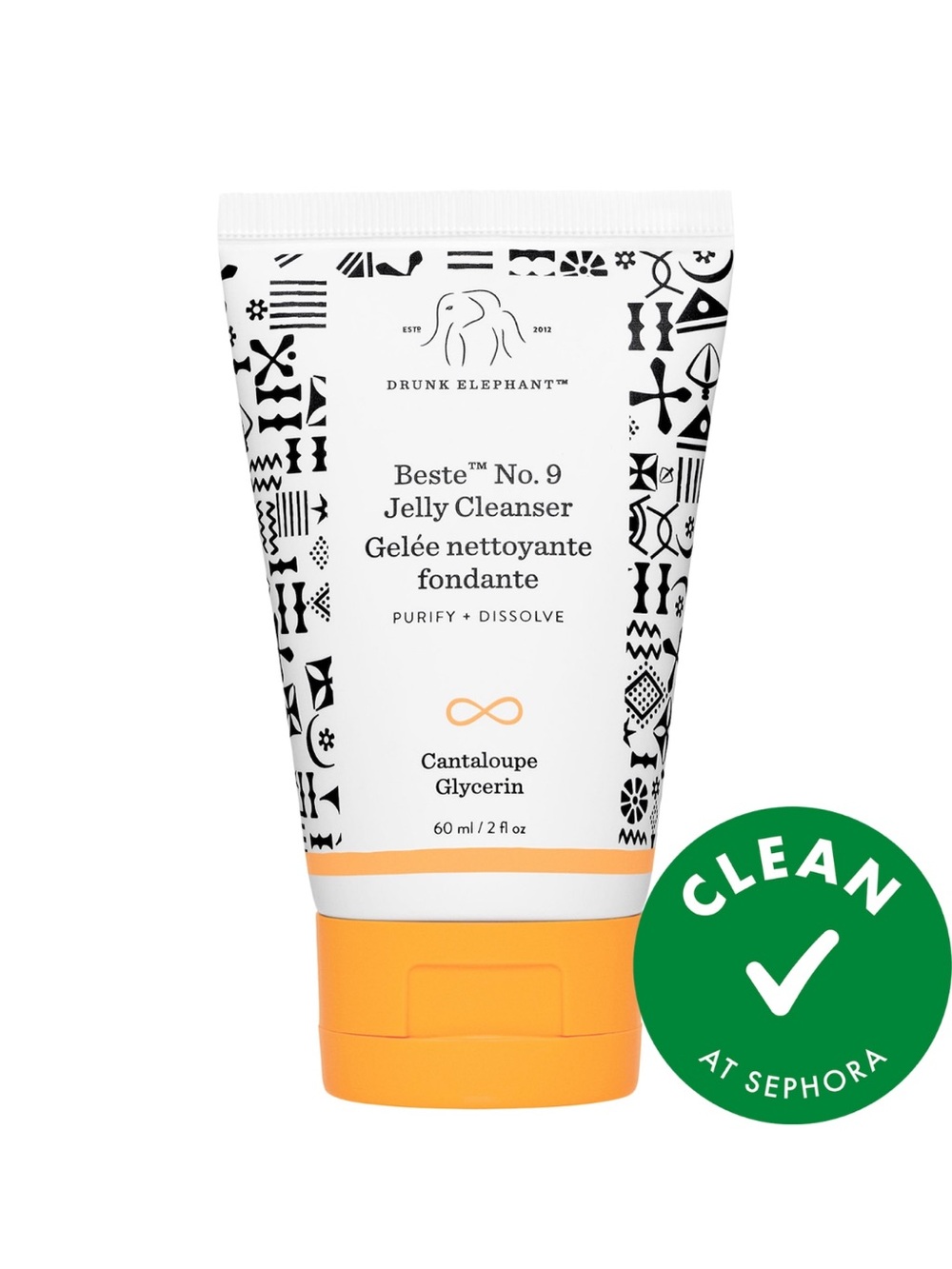 Drunk Elephant Beste No.9 Jelly Cleanser — White & Orange
